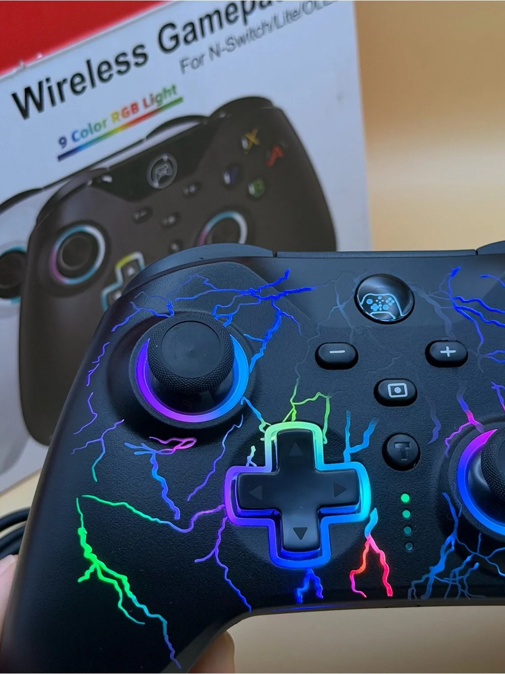 Wireless Black Gamepad Controller for Nintendo Switch - RGB Light